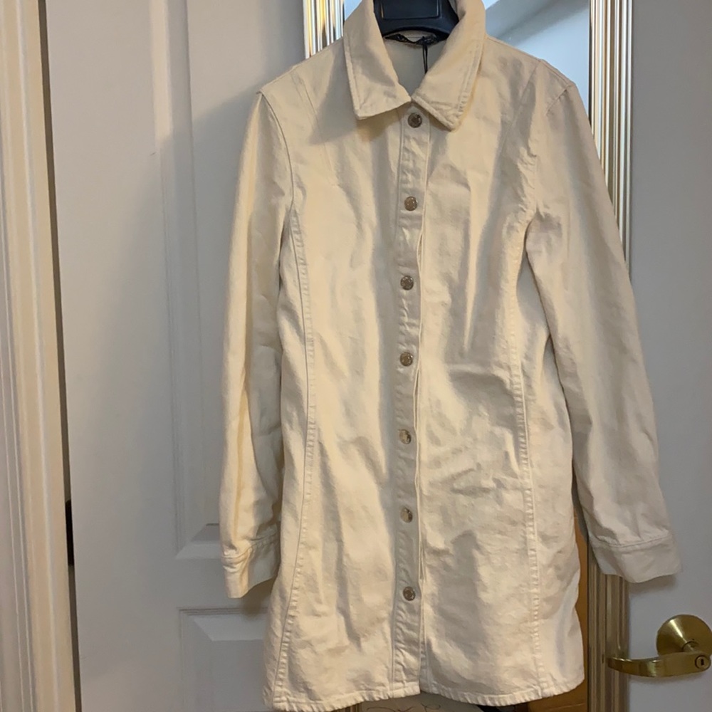 NWT Zara denim look dress off white